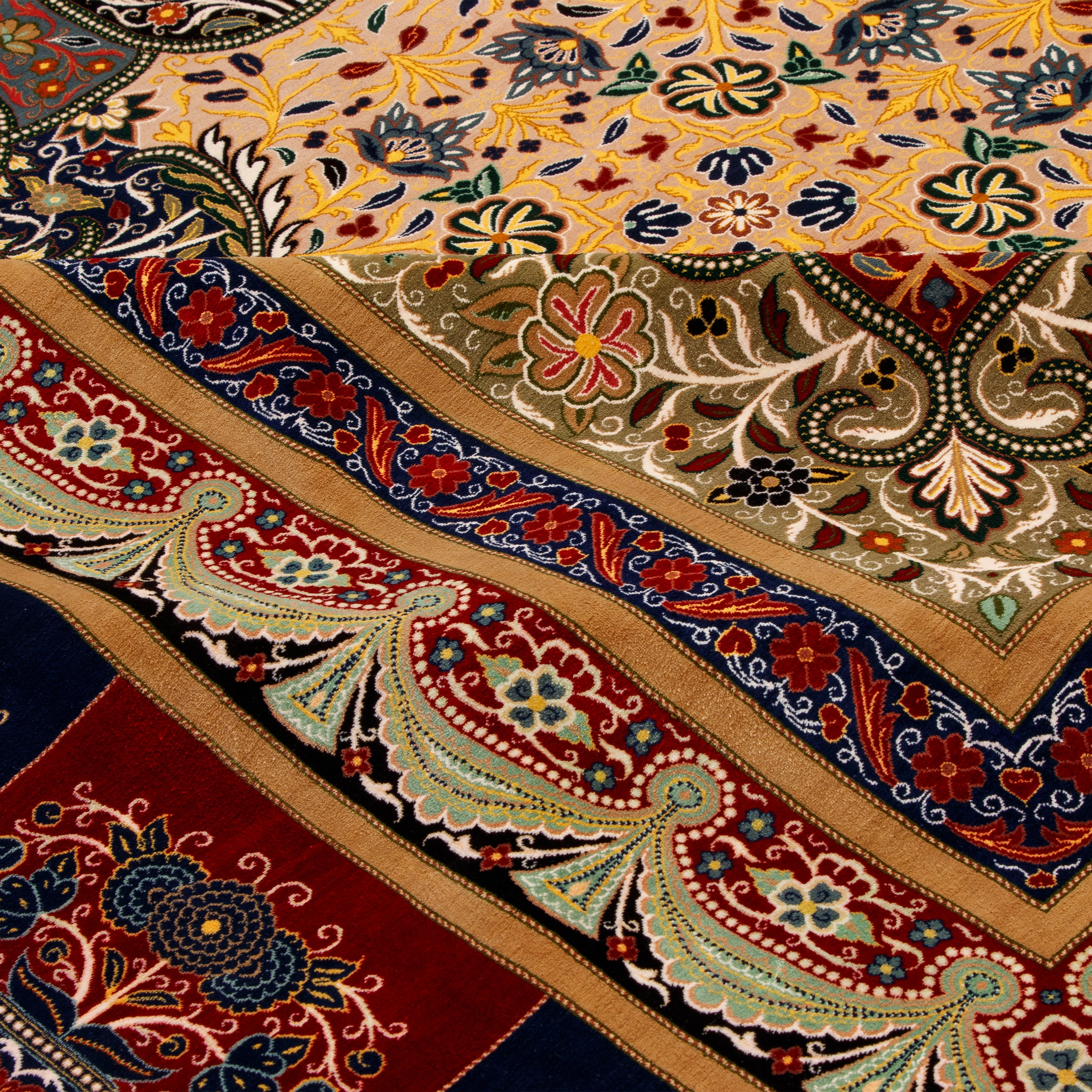 Qom Handmade Carpet — Lachak Toranj | Full Silk | 205 × 208 cm | SKU 10400550