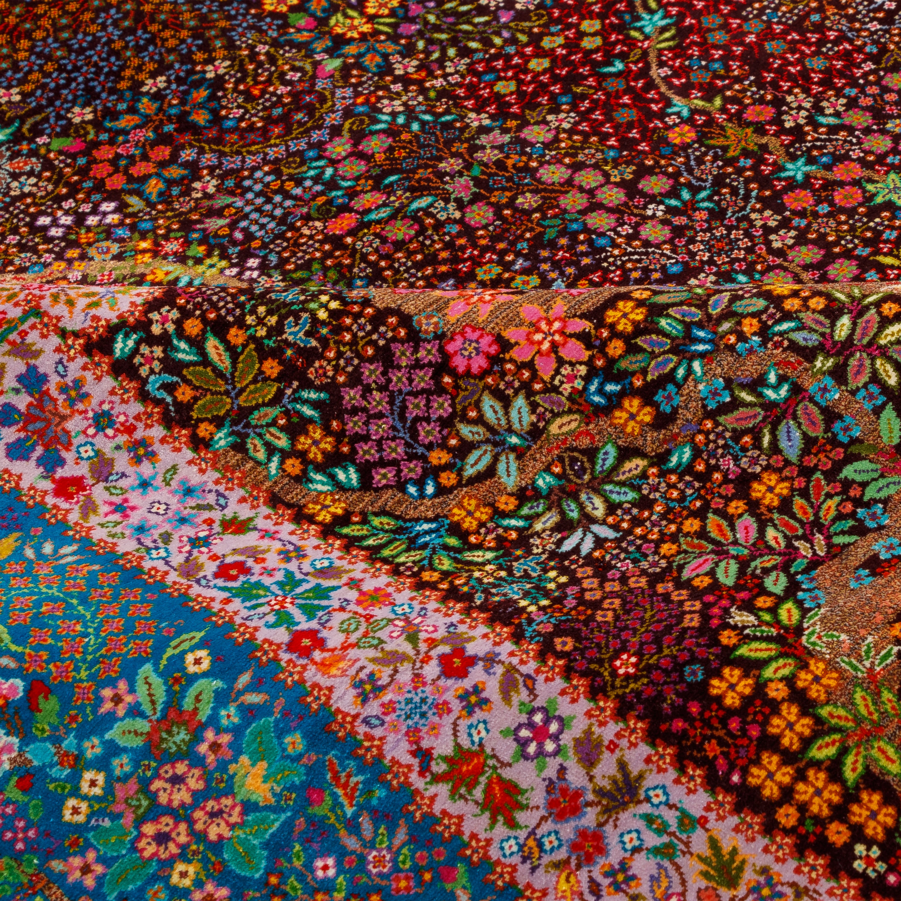 Qom Handmade Carpet — Derakht | Full Silk | 137 × 208 cm | SKU 10200444
