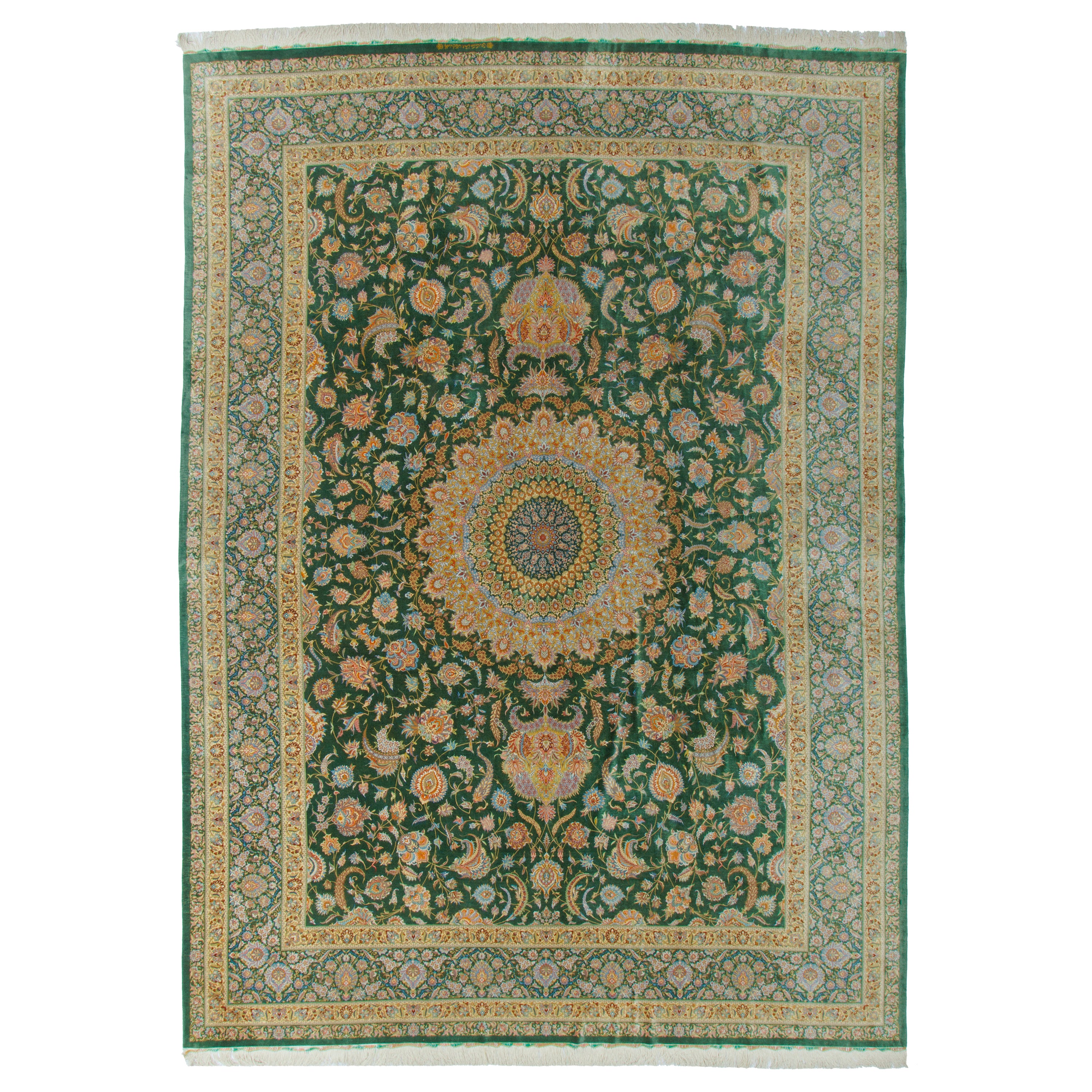 Qom Handmade Carpet — Toranj-dar | Full Silk | 291 × 404 cm | SKU 11100635