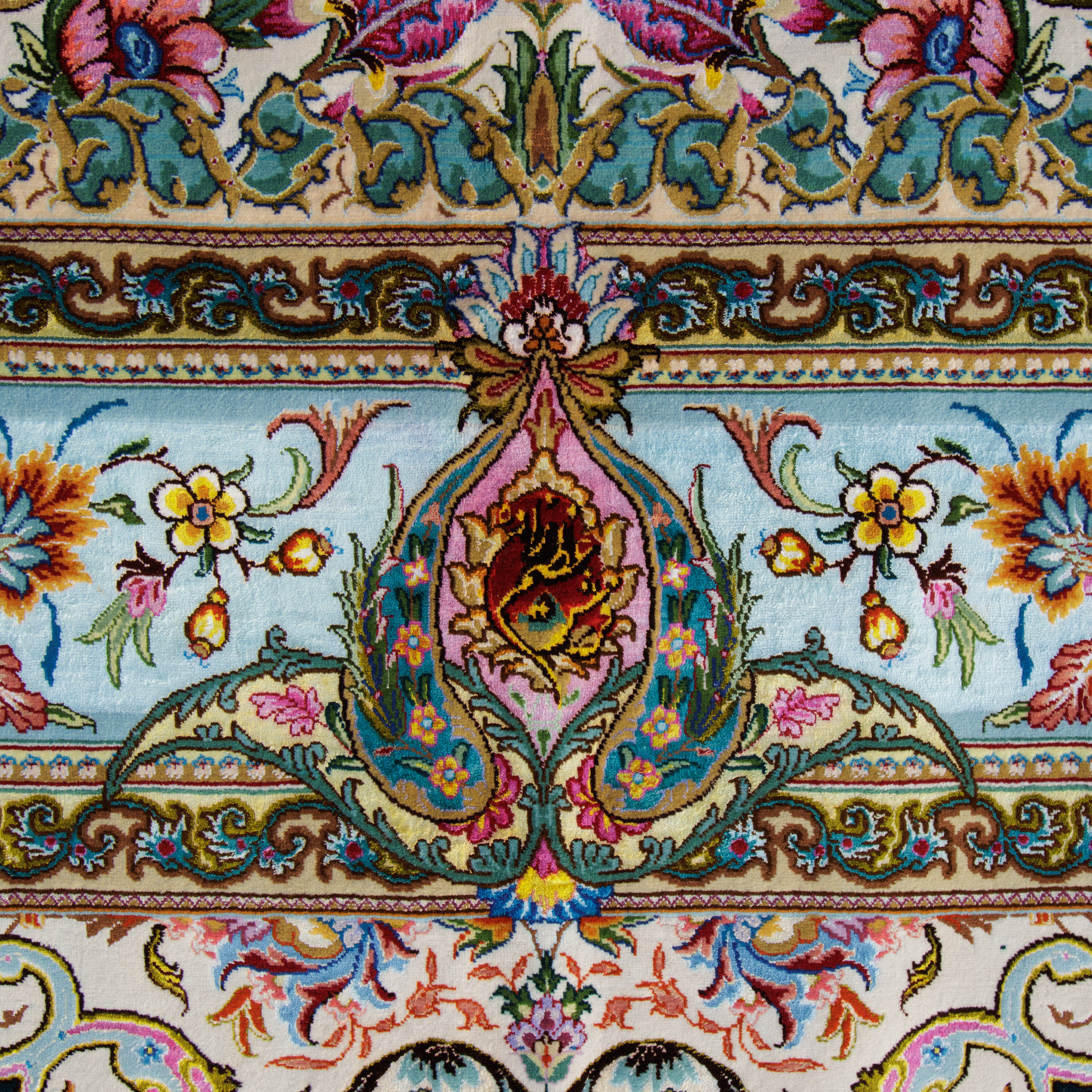 Tabriz Handmade Carpet — Lachak Toranj | Full Silk | 1000 × 1000 cm | SKU 110001185