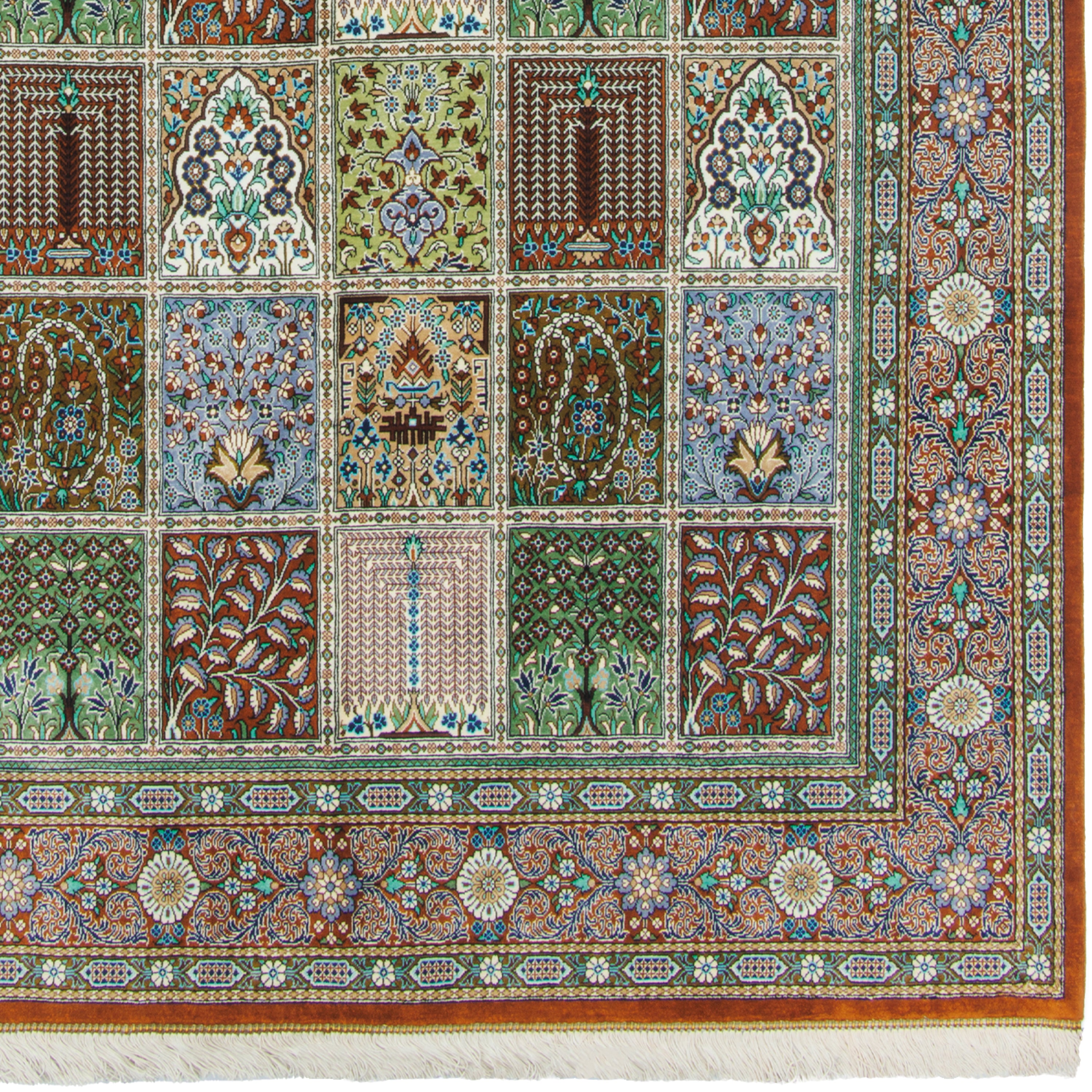 سجادة قم اليدوية - خشتي | حرير طبيعي بالكامل | 138 × 200 سم | رمز المنتج 10200483