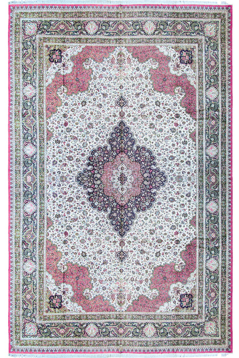 Qom Handmade Carpet — Lachak Toranj | Full Silk | 800 × 1200 cm | SKU 19601184