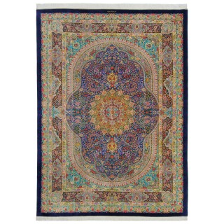 Handwoven Carpet, Corner Medallion Layout, All Silk, Qom, 250 × 345 cm Ref 10800829
