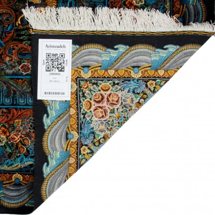 Handwoven Carpet, Corner Medallion Layout, All Silk, Qom, 247 × 350 cm Ref 10800834