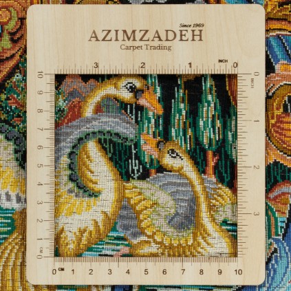 Handwoven Carpet, Corner Medallion Layout, All Silk, Qom, 247 × 350 cm Ref 10800834