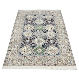 Handwoven Carpet, Striped Layout, Wool and Silk on Cotton Warp, Nain, 165 × 257 cm Ref 10400840