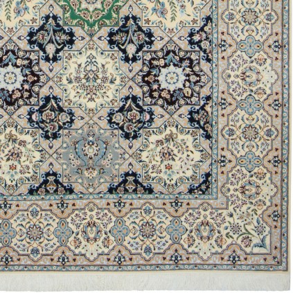 Handwoven Carpet, Striped Layout, Wool and Silk on Cotton Warp, Nain, 165 × 257 cm Ref 10400840