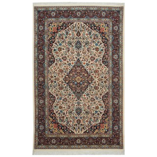 Handwoven Carpet, Corner Medallion Layout, Wool on Silk Warp, Kashan, 140 × 220 cm Ref 10300841