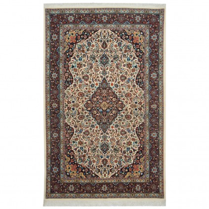 Handwoven Carpet, Corner Medallion Layout, Wool on Silk Warp, Kashan, 140 × 220 cm Ref 10300841