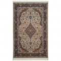 Handwoven Carpet, Corner Medallion Layout, Wool on Silk Warp, Kashan, 140 × 220 cm Ref 10300841