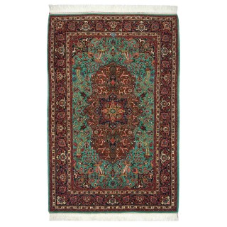 Handwoven Carpet, Corner Medallion Layout, Wool on Cotton Warp, Tabriz, 146 × 220 cm Ref 10300843