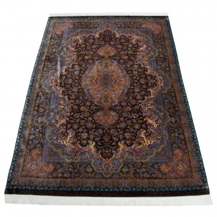 Handwoven Carpet, Corner Medallion Layout, All Silk, Qom, 200 × 306 cm Ref 10601037