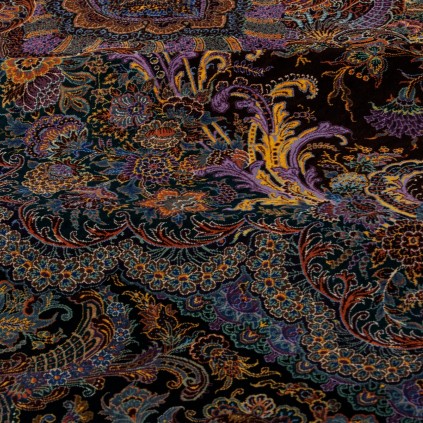 Handwoven Carpet, Corner Medallion Layout, All Silk, Qom, 207 × 307 cm Ref 10601041