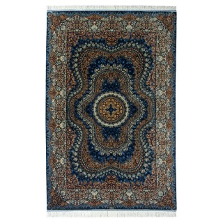 Handwoven Carpet, Corner Medallion Layout, All Silk, Qom, 200 × 310 cm Ref 10601047