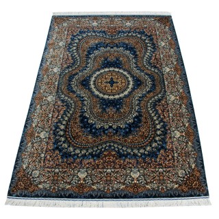 Handwoven Carpet, Corner Medallion Layout, All Silk, Qom, 200 × 310 cm Ref 10601047