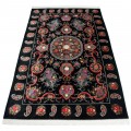 Handwoven Carpet, Corner Medallion Layout, All Silk, Qom, 200 × 316 cm Ref 10601054