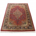 Handwoven Carpet, Corner Medallion Layout, All Silk, Qom, 200 × 300 cm Ref 10601056