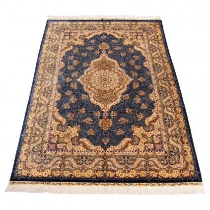 Handwoven Carpet, Corner Medallion Layout, All Silk, Qom, 200 × 308 cm Ref 10601057