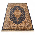Handwoven Carpet, Corner Medallion Layout, All Silk, Qom, 200 × 308 cm Ref 10601057