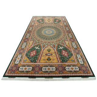 Handwoven Carpet, Dome Layout, Wool and Silk on Silk Warp, Tabriz, 393 × 696 cm Ref 12701117