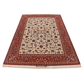 Handwoven Carpet, All-over Layout, Wool on Silk Warp, Isfahan, 260 × 380 cm Ref 10901457