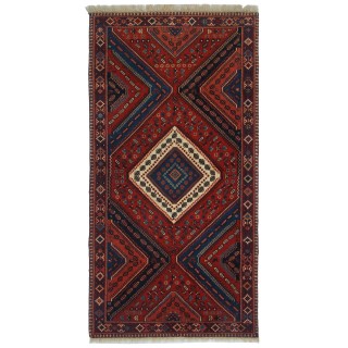 Handwoven Carpet, Square/Block Layout, All Wool, Shiraz, 103 × 200 cm Ref 10201477