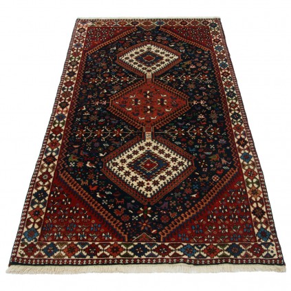 Handwoven Carpet, Square/Block Layout, All Wool, Shiraz, 100 × 195 cm Ref 10101478