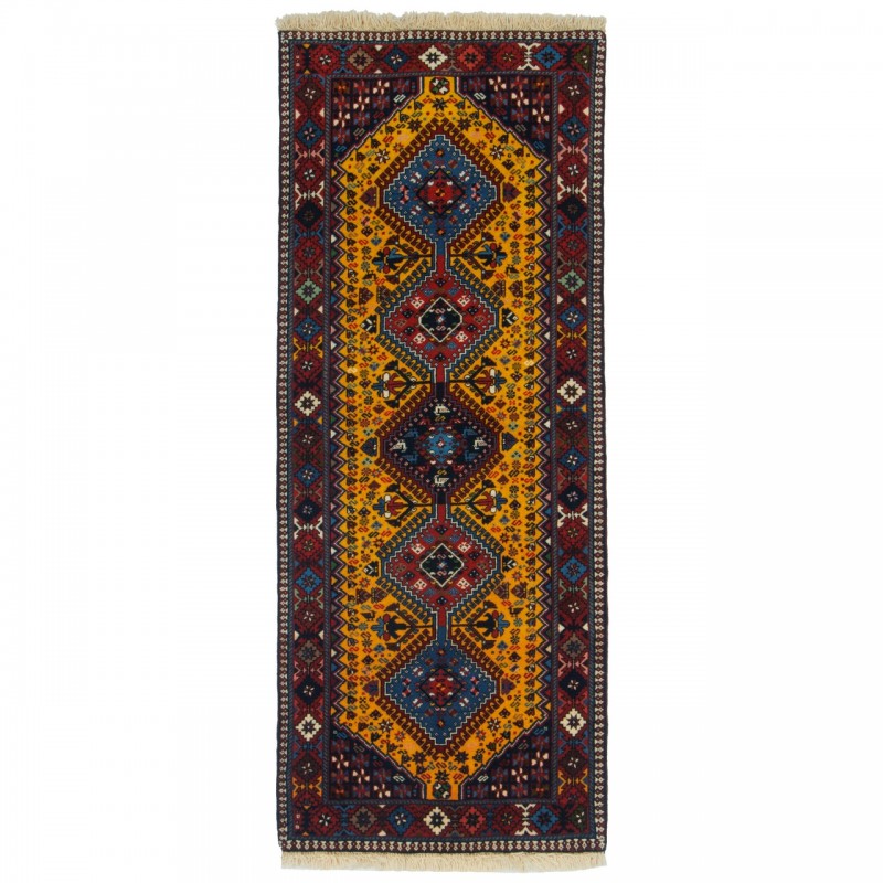Handwoven Carpet, Square/Block Layout, All Wool, Shiraz, 80 × 200 cm Ref 10101479