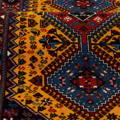 Handwoven Carpet, Square/Block Layout, All Wool, Shiraz, 80 × 200 cm Ref 10101479