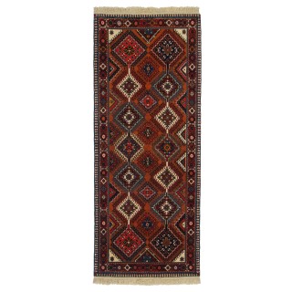 Handwoven Carpet, Square/Block Layout, All Wool, Shiraz, 80 × 200 cm Ref 10101480