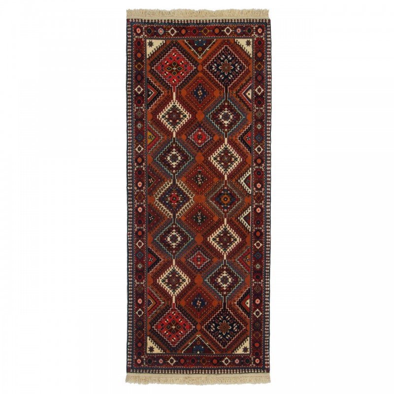 Handwoven Carpet, Square/Block Layout, All Wool, Shiraz, 80 × 200 cm Ref 10101480