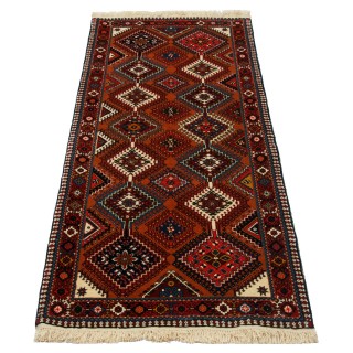 Handwoven Carpet, Square/Block Layout, All Wool, Shiraz, 80 × 200 cm Ref 10101480
