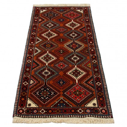 Handwoven Carpet, Square/Block Layout, All Wool, Shiraz, 80 × 200 cm Ref 10101480