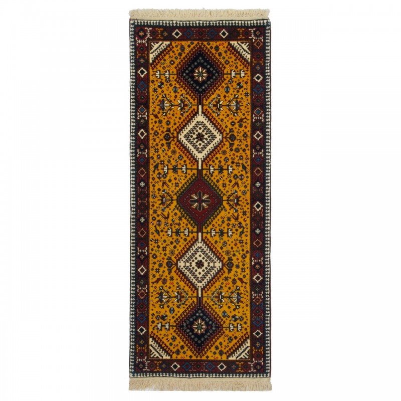 Handwoven Carpet, Square/Block Layout, All Wool, Shiraz, 80 × 205 cm Ref 10101482