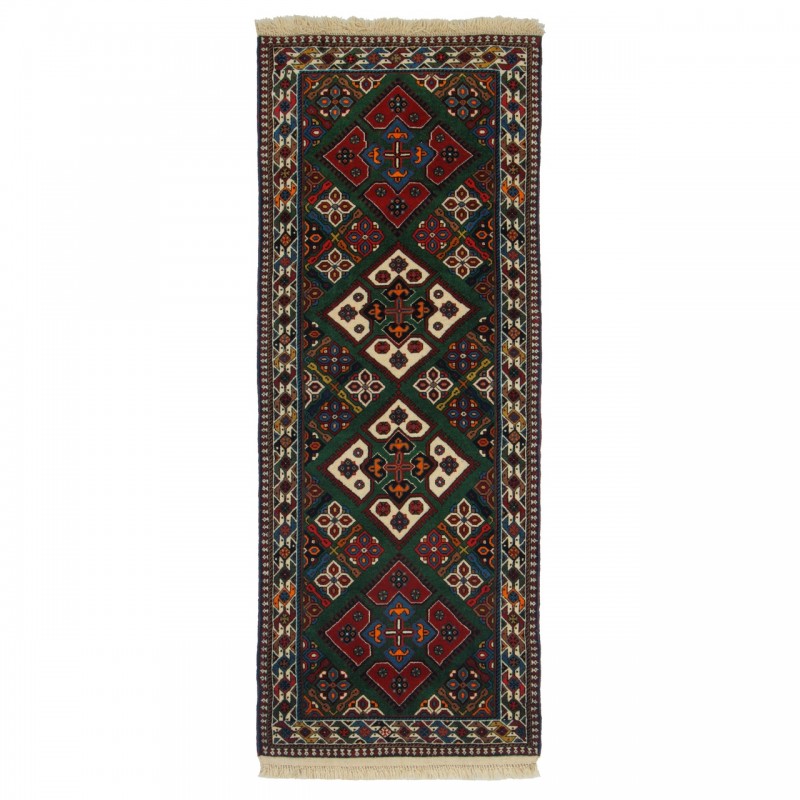 Handwoven Carpet, Square/Block Layout, All Wool, Shiraz, 81 × 207 cm Ref 10101483