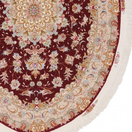 Handwoven Carpet, Medallion Layout, Wool and Silk on Silk Warp, Tabriz, 145 × 208 cm Ref 10300512
