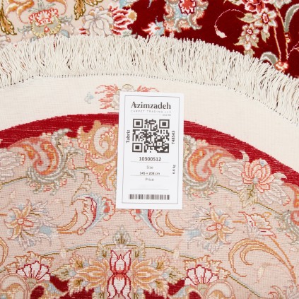 Handwoven Carpet, Medallion Layout, Wool and Silk on Silk Warp, Tabriz, 145 × 208 cm Ref 10300512