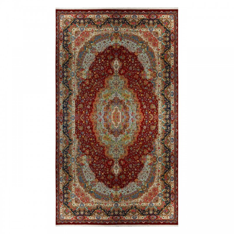 Handwoven Carpet, Corner Medallion Layout, Wool and Silk on Silk Warp, Tabriz, 600 × 1000 cm Ref 16000771