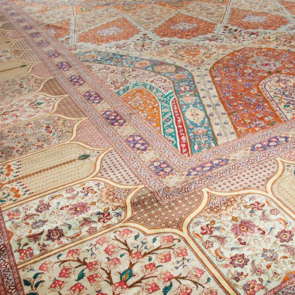 Handwoven Carpet, Dome Layout, All Silk, Qom, 600 × 1000 cm Ref 16000772