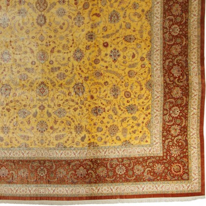 Handwoven Carpet, Medallion Layout, All Silk, Qom, 600 × 1000 cm Ref 16000773
