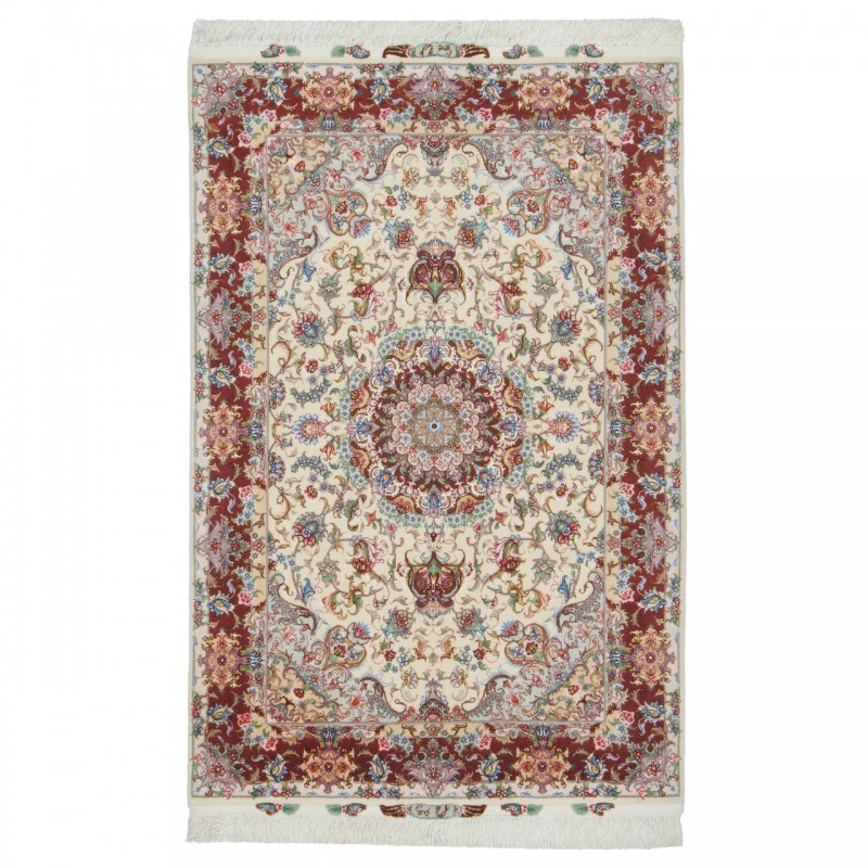 Handwoven Carpet, Corner Medallion Layout, Wool and Silk on Silk Warp, Tabriz, 100 × 150 cm Ref 10100871