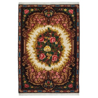 Handwoven Carpet, Corner Medallion Layout, Wool and Silk on Cotton Warp, Tabriz, 100 × 150 cm Ref 10100872