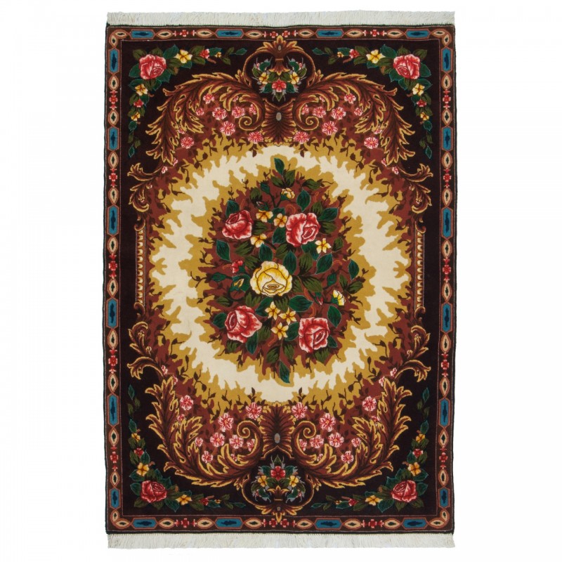 Handwoven Carpet, Corner Medallion Layout, Wool and Silk on Cotton Warp, Tabriz, 100 × 150 cm Ref 10100872