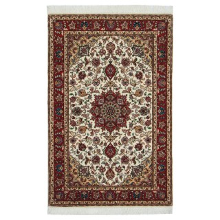 Handwoven Carpet, Corner Medallion Layout, Wool and Silk on Cotton Warp, Tabriz, 100 × 150 cm Ref 10100874