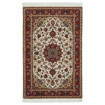 Handwoven Carpet, Corner Medallion Layout, Wool and Silk on Cotton Warp, Tabriz, 100 × 150 cm Ref 10100874