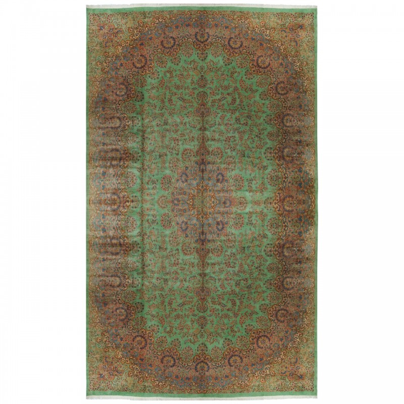 Handwoven Carpet, Medallion Layout, All Wool, Kerman, 600 × 1000 cm Ref 16001124