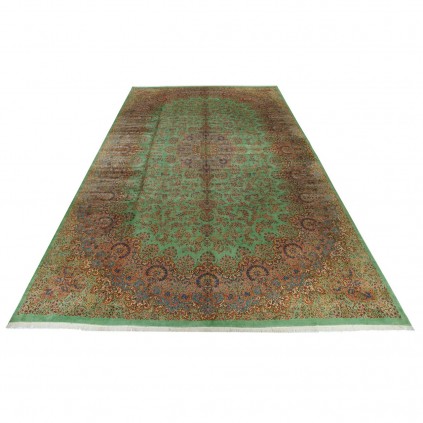 Handwoven Carpet, Medallion Layout, All Wool, Kerman, 600 × 1000 cm Ref 16001124