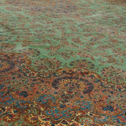 Handwoven Carpet, Medallion Layout, All Wool, Kerman, 600 × 1000 cm Ref 16001124