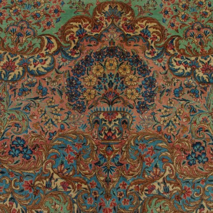 Handwoven Carpet, Medallion Layout, All Wool, Kerman, 600 × 1000 cm Ref 16001124
