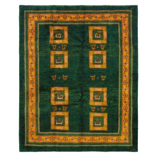 Handwoven Gabbeh, Framed Layout, All Wool, Shiraz, 183 × 225 cm Ref 50401295